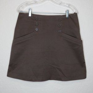 H&M* Women's Fully Lined Half Side Zip‎ Front Pockets A-Line Tan Skirt~ Size 10